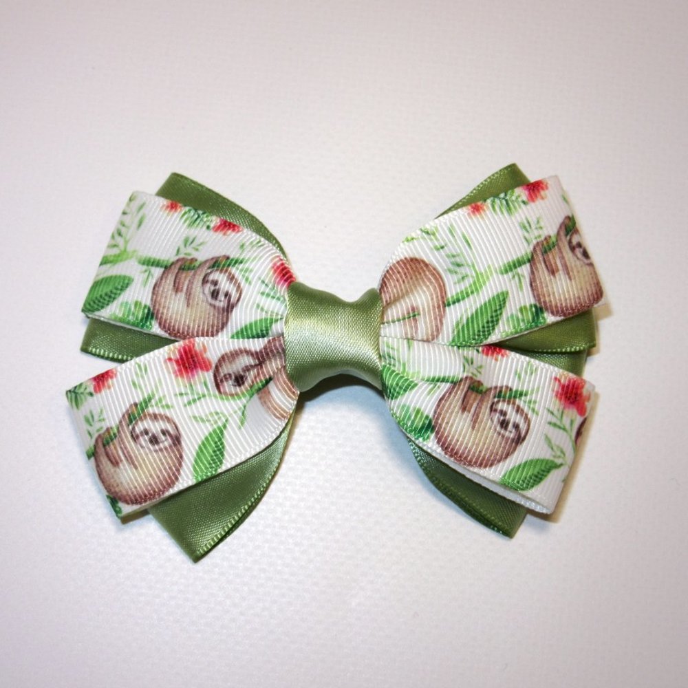Handmade Sloths Hair Bow - Picture 2 of 2